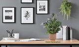 12.6" Fake Plants in Brown Ceramic Vase Real Looking and Touching Evergreen Ficus Leaf Faux Plant Indoor for Book Shelf Bathroom Office Desk Kitchen Counter Bedroom Small Space Artificial Plant Decor Ewtogift