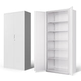 DNA MOTORING 71'' Metal Storage Cabinet, Locking Tool Cabinet with 5 Adjustable Shelves, Heavy Duty Metal Locker for Garage,Office,Home,Gym,White, TOOLS-00632-WH-WH-A DNA MOTORING