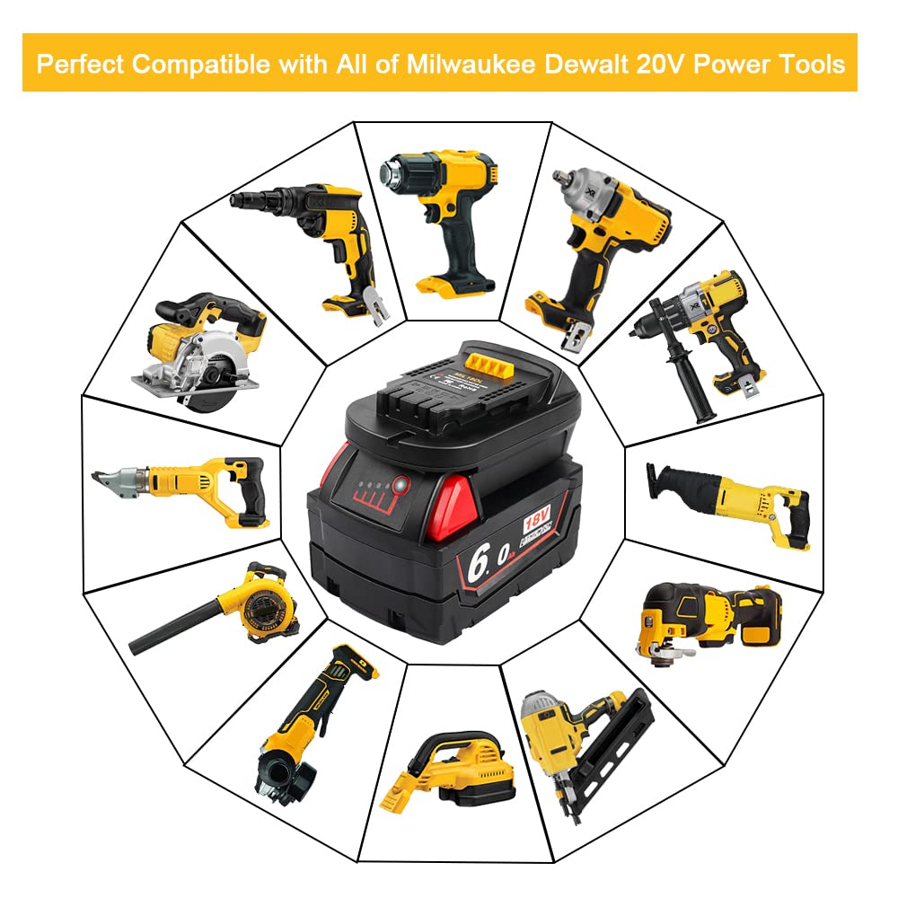 ZLWAWAOL MIL18DL Battery Adapter Converter for Milwaukee to Dewalt Battery, for Milwaukee M18 18V Lithium Battery Convert to Dewalt 20V Lithium Battery,for Dewalt 20V Cordless Tools ZLWAWAOL