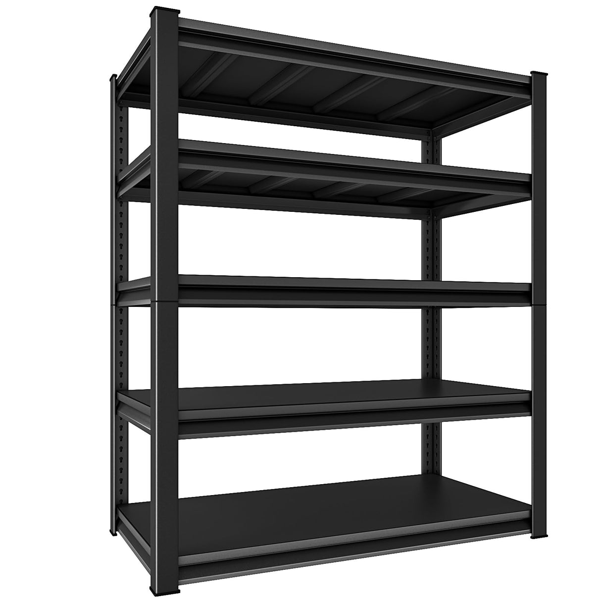 Rufokisa Garage Shelving Heavy Duty，Large Loads Adjustable Garage Storage Shelves, Metal Storage Racks and Shelving Units, Utility Rack Shelves,47.2”W x 24”D x 78”H,Black Rufokisa
