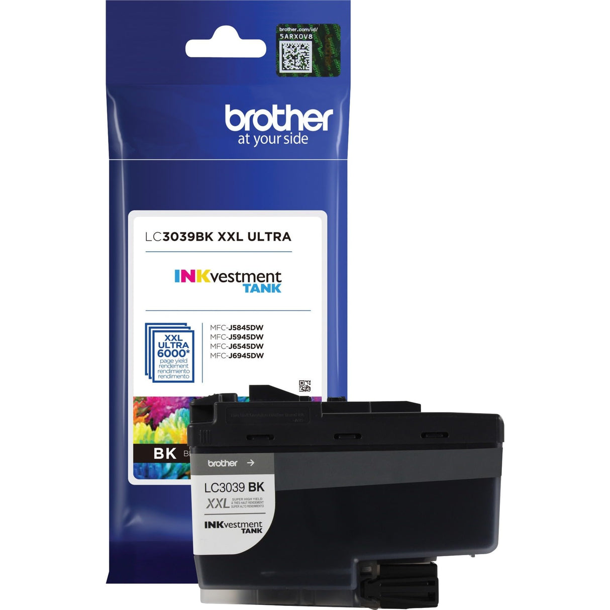 Brother Genuine LC3039BK Single Pack Ultra High-yield Black INKvestment Tank Ink Cartridge, Page Yield Up To 6,000 Pages, LC3039 Brother