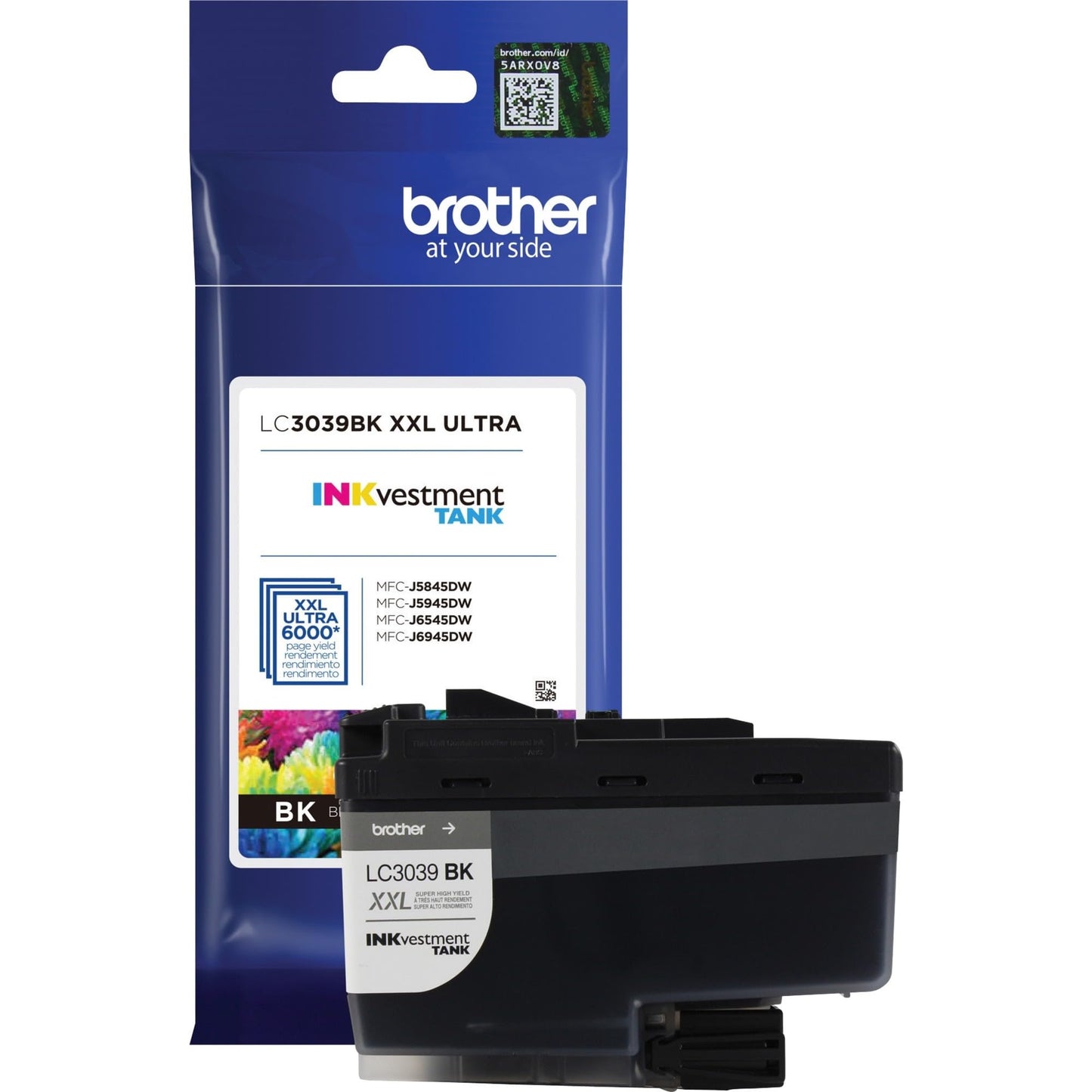 Brother Genuine LC3039BK Single Pack Ultra High-yield Black INKvestment Tank Ink Cartridge, Page Yield Up To 6,000 Pages, LC3039