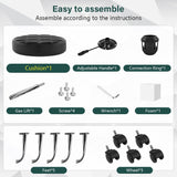 BFTOU Black Classic Swivel Stool with Wheel for Salon Work Home SPA Shop Height-Adjustable and Cost-Effective Rolling Stool Chair Small BFTOU