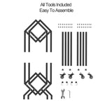 VEDECASA Bookshelf Book Rack Industrial Metal Bookcase 2 Tier Holder with Wheels Modern Stylish Design Magazines Files Album Recipe Book Storage Organizer for Sofa End Bed Beside VEDECASA