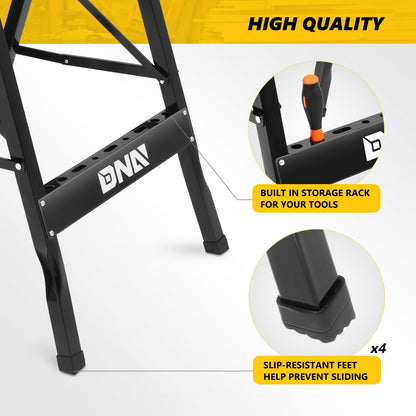 DNA MOTORING Adjustable Workbench - Portable Foldable Multi-Purpose, with Measuring Ruler and Protractor - Ideal for Garage, Home, DIY, and Carpentry,TOOLS-00455 - WoodArtSupply