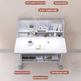 Kids Functional Study Desk and Chair Sets Ergonomic Height Adjustable Children School Study Desk 3-18 Years Boy and Girl Study Table and Chair Set with Tilt Desktop,LED Light for Reading,Writing SMIXLVY