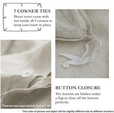 Simple&Opulence 100% French Flax Linen Duvet Cover Set with Embroidery Washed - 3 Pieces (1 Duvet Cover with 2 Pillow Shams) with Button Closure Soft Breathable Farmhouse - Linen, King Size Simple&Opulence