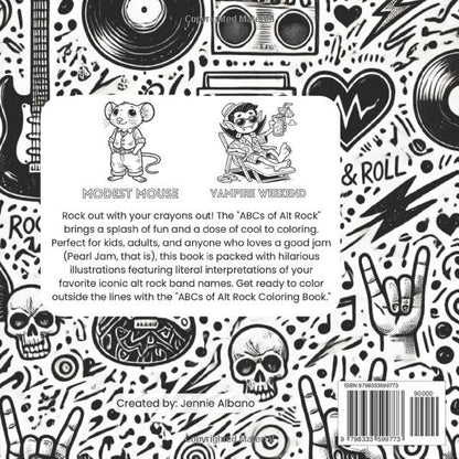 ABC's of Alt Rock Coloring Book: Alphabet Pictographs of Iconic Alt Rock Bands – Coloring Fun for Kids and Adults