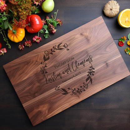 Personalized Cutting Board, Usa Crafted Maple/Walnut Customized Cutting Boards, Save The Date Wedding Gift, Christmas Gifts, Anniversary or Bridal - WoodArtSupply