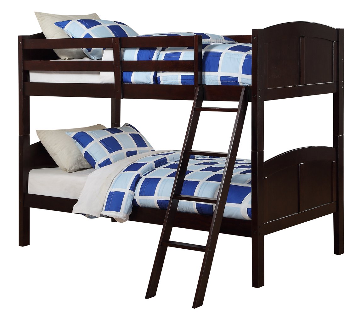 Angel Line Creston Twin Over Twin Bunk Bed, Espresso Angel Line