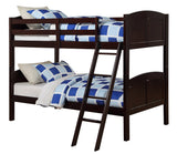 Angel Line Creston Twin Over Twin Bunk Bed, Espresso Angel Line