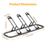 Mr IRONSTONE Bike Rack, Floor Bike Rack for Garage, Indoor/Outdoor Bike Storage Stand Bicycle Parking Rack, for Mountain Bike, Road Bike and Kids Bike (Black, 3 Bike) Mr IRONSTONE