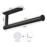 VAEHOLD Adhesive Paper Towel Holder Under Cabinet Wall Mount for Kitchen Paper Towel, Black Paper Towel Roll Holder Stick to Wall, SUS304 Stainless Steel（Black） VAEHOLD