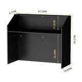 47.2 inches Reception Desk with Counter Modern Front Table Checkout Counter Table Retail Counter for Reception Room,Salon,Office,Store,Shop,Clinic,Lobbies,Retail,Home,Black QUNTTINA