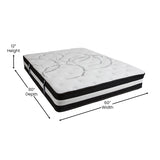 Flash Furniture Capri Comfortable Sleep 12" Hybrid Pocket Spring and Foam Mattress, Foam Pocket Spring Hybrid Mattress for Pressure Relief, Queen Flash Furniture
