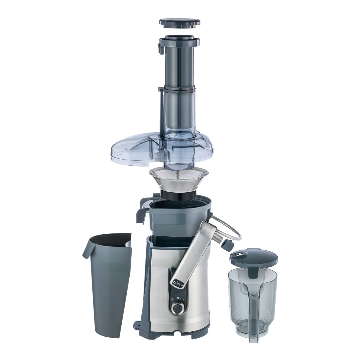 Oster Easy-to-Clean Professional Juicer, Stainless Steel Juice Extractor, Auto-Clean Technology, XL Capacity, Gray Oster