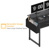 DLisiting Computer Desk with Fabric Drawers for Home Office Bedroom, 40 Inch Small Gaming Desk with 2 Drawers, Study Writing Table PC Desks, Black DLisiting
