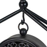 SOFFEE DESIGN 7.5'' x 10'' Mantel Clock Iron Tower Frame, Creative Bird Ornament Tabletop Clock, Silent Clock with Hollow Carved Back Cover for Home Decor, Black SOFFEE DESIGN