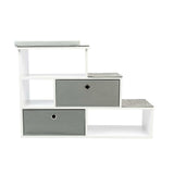 PetFusion Pet Step Window Perch Bookshelf w/ Storage Baskets 28” Tall Dog and Cat Perch, 8” Stair Height Multi-Functional Modern Furniture w/ Carpeted Step Pads & 1” Thick Premium Foam Pad PetFusion