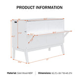 Merax Queen Murphy Bed with USB Port, Queen Murphy Cabinet, Space Saving, Solid Wood, White Merax