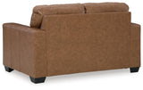 Signature Design by Ashley Bolsena Contemporary Leather Match Loveseat, Dark Brown Signature Design by Ashley