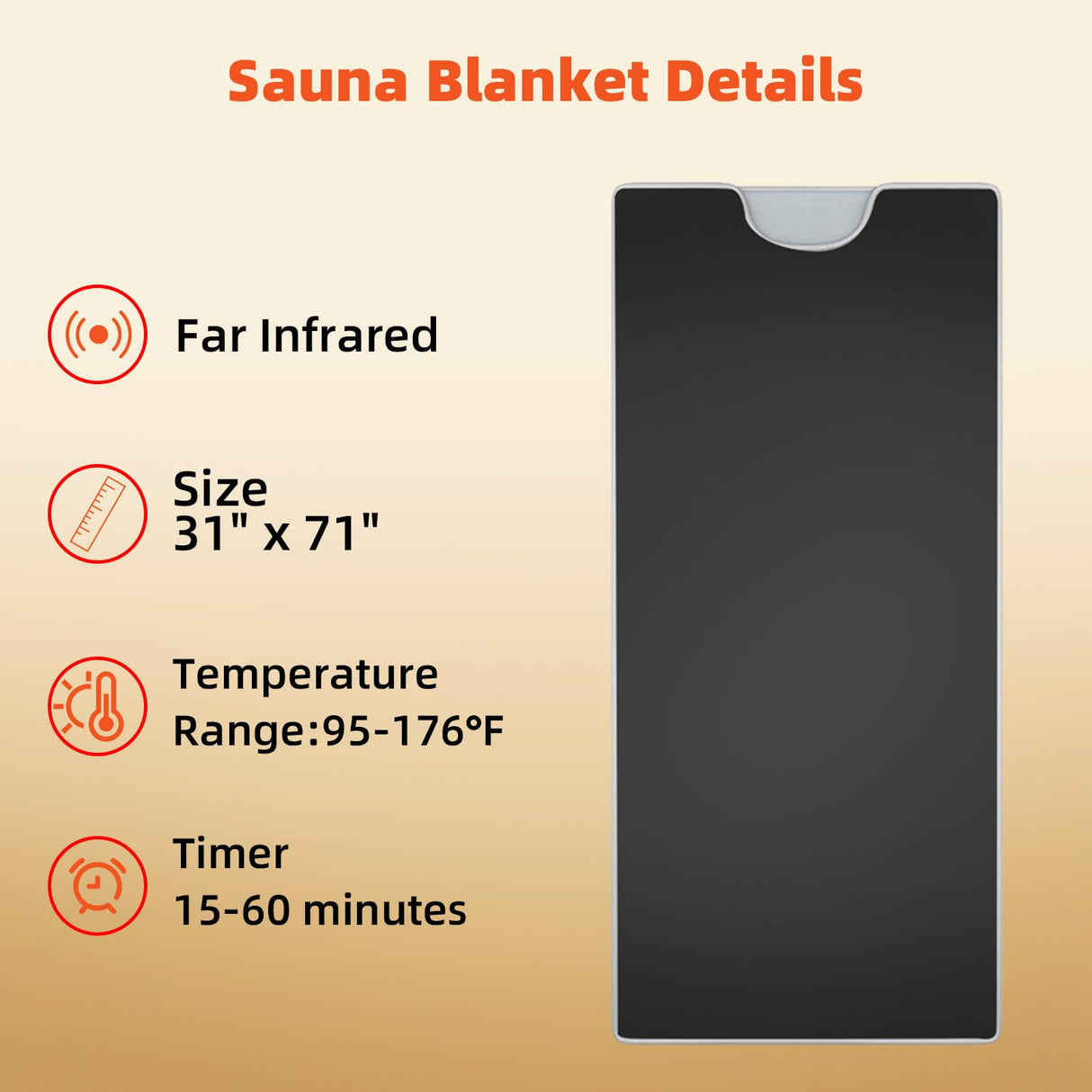 Mooawa Infrared Sauna Blanket for Detoxification Portable Far Infrared Sauna Blanket for Exercise Recovery Infrared Blanket Sauna with 95–176 °F Temp Range for Home Relaxation Calm Your Body and Mind Mooawa