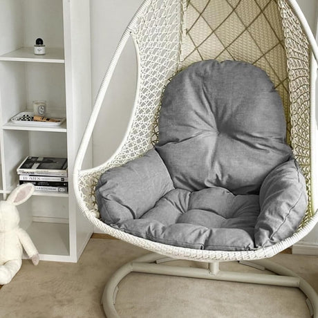 Swing Egg Chair Cushion Thickened Hanging Basket Seat Cushion Washable Hammock Chair Cushion Outdoor Patio Hanging Chair Cushion Replacement (Only Cushion) (Grey) Sothuba