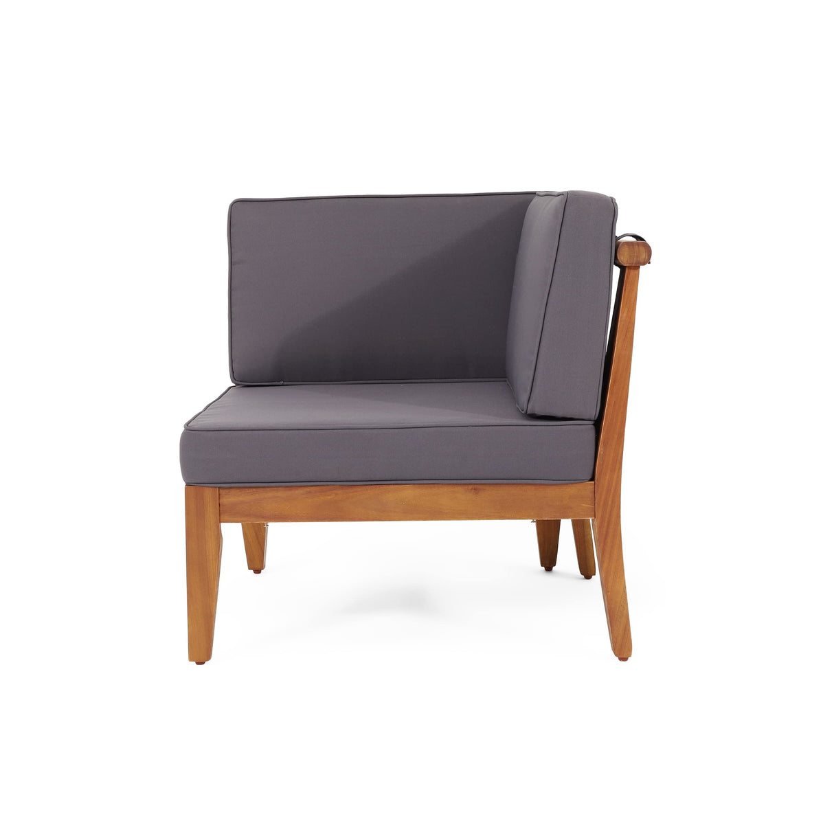 Christopher Knight Home Aston Outdoor 5 Seater Sectional Chat Set with Cushions - Acacia Wood - Teak/Dark Gray Christopher Knight Home