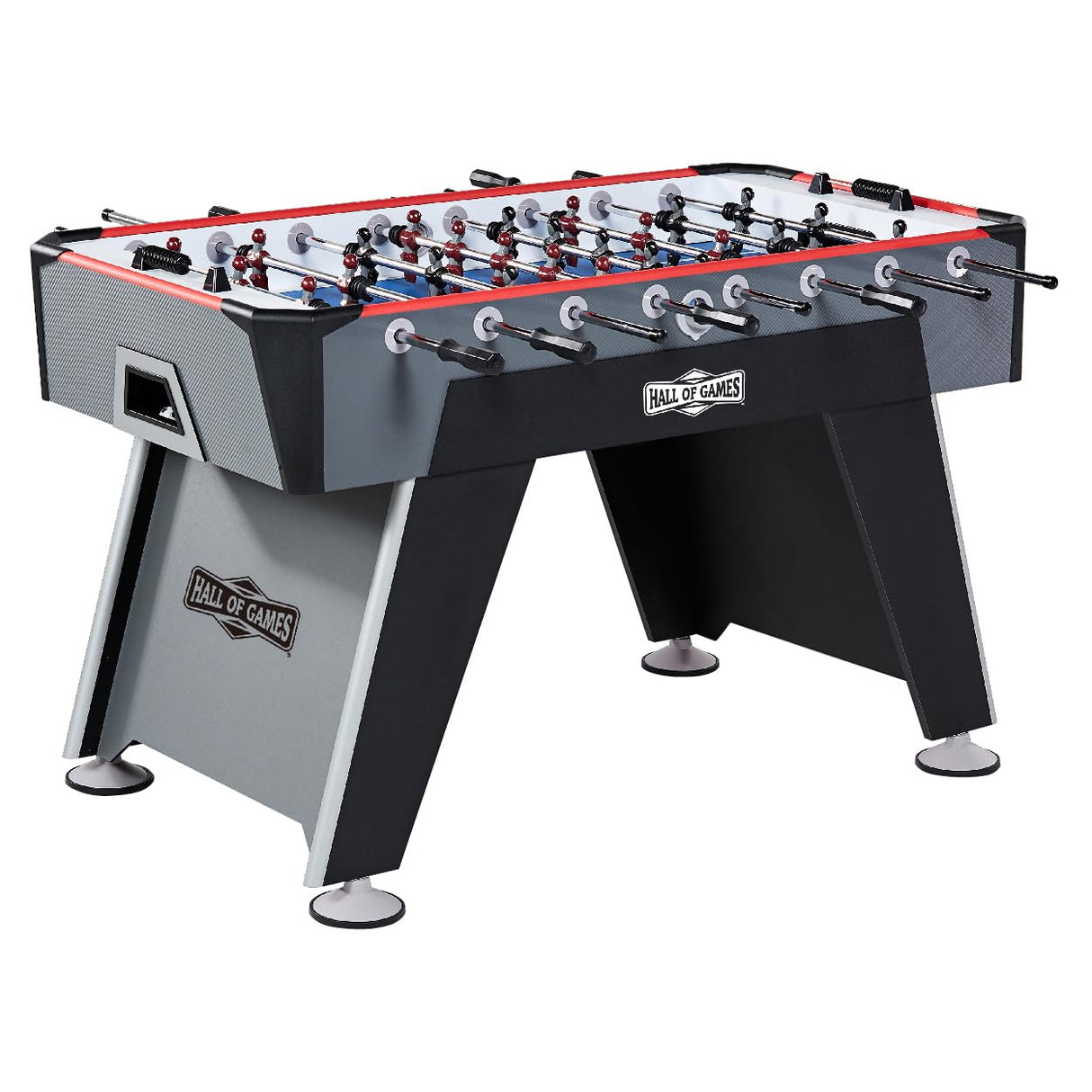 Hall of Games 56” Arcade Foosball Gaming Table Competition Size, Durable and Stylish with Tabletop Sports Soccer Balls, Perfect for Family Game Rooms Hall of Games