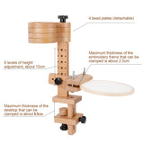 Embroidery Hoop Stand with Built-in Storage Tray, Adjustable Embroidery Hoop Holder, Sturdy Beech Wood Cross Stitch Stand for DIY Craft & Needlework Vathery