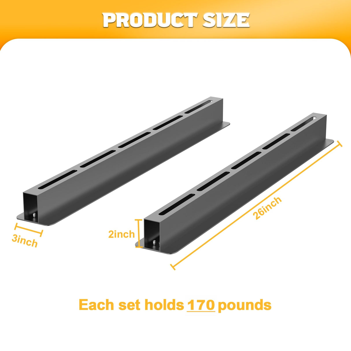 WALMANN Ceiling Tote Storage Rails, Heavy Duty Garage Ceiling Bin Storage Rack Adjustable Overhead Tote Slide Rail(4 Pack for 3 Bins, Bins Are Not Included) WALMANN