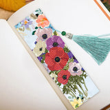 pigpigboss 2 Pieces Morning Glory Bookmark Diamond Painting Kit, Painting Flower Bookmark Diamond Art Dots for Reading Enthusiasts Adult Beginner Graduation Book Decor pigpigboss
