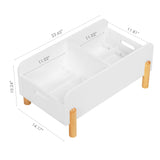 UTEX Montessori Bookshelf for Kids, Wooden Book Shelf for Kids Rooms, Toddler Book Caddy with Adjustable Divider, Floor Book Display, Baby Book Rack for Classroom Nursery UTEX