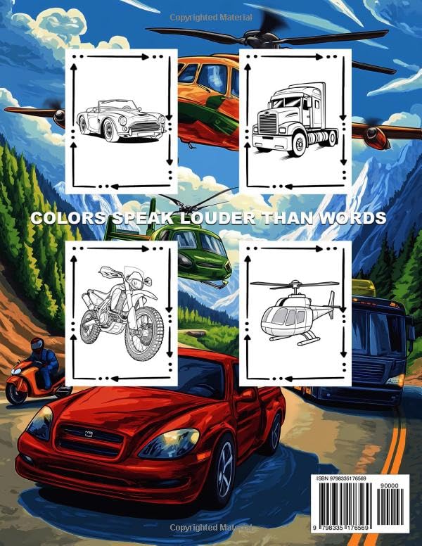 Cool Cars and Vehicles Coloring Book for Boys: The Vehicle Lover Collection Coloring Pages, Perfect for Relaxation and Stress Relief. WoodArtSupply