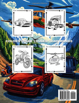 Cool Cars and Vehicles Coloring Book for Boys: The Vehicle Lover Collection Coloring Pages, Perfect for Relaxation and Stress Relief. WoodArtSupply
