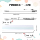 SENONAPO 100 Pcs Sublimation Pens Bulk Diy Christmas Personalized Pens Heat Transfer Ballpoint Pen with Shrink Wrap White Blank Aluminum Customized Clip Pen for Office School Stationery Gift Supplies SENONAPO
