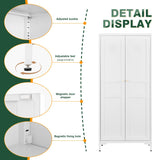 Letaya White Storage Cabinet with Feets-Metal Home Kitchen Pantry Cabinets with Doors and Adjustable Shelves,Organization Locker for Cupboard/Bedroom/Dining/Living/Bathroom/Office/Garage Room (White) Letaya