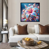 Ekuxom 5D Flowers Diamond Art Kits for Adults, Pink Flowers Diamond Painting Kits for Adults Beginners, DIY Full Drill Diamond Gem Art Kits for Gift Home Wall Decor 12x12inch Ekuxom