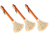 12" BBQ Sauce Basting Mops & Brushes for Roasting or Grilling, Apply Barbeque, Marinade or Glazing, Cotton Fiber Head and Hardwood Handle, Dish Mop Style, Perfect for Cooking or Cleaning - Pack of 3 TOPULORS