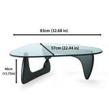 EASYSOUL Modern Glass Coffee Table, 32.68" D x 22.44" W x 15.75" H, Abstract Round Tea Tables for Living Room Home Office Industrial Cocktail Tables (Black-Clear Glass, 32.68") EASYSOUL