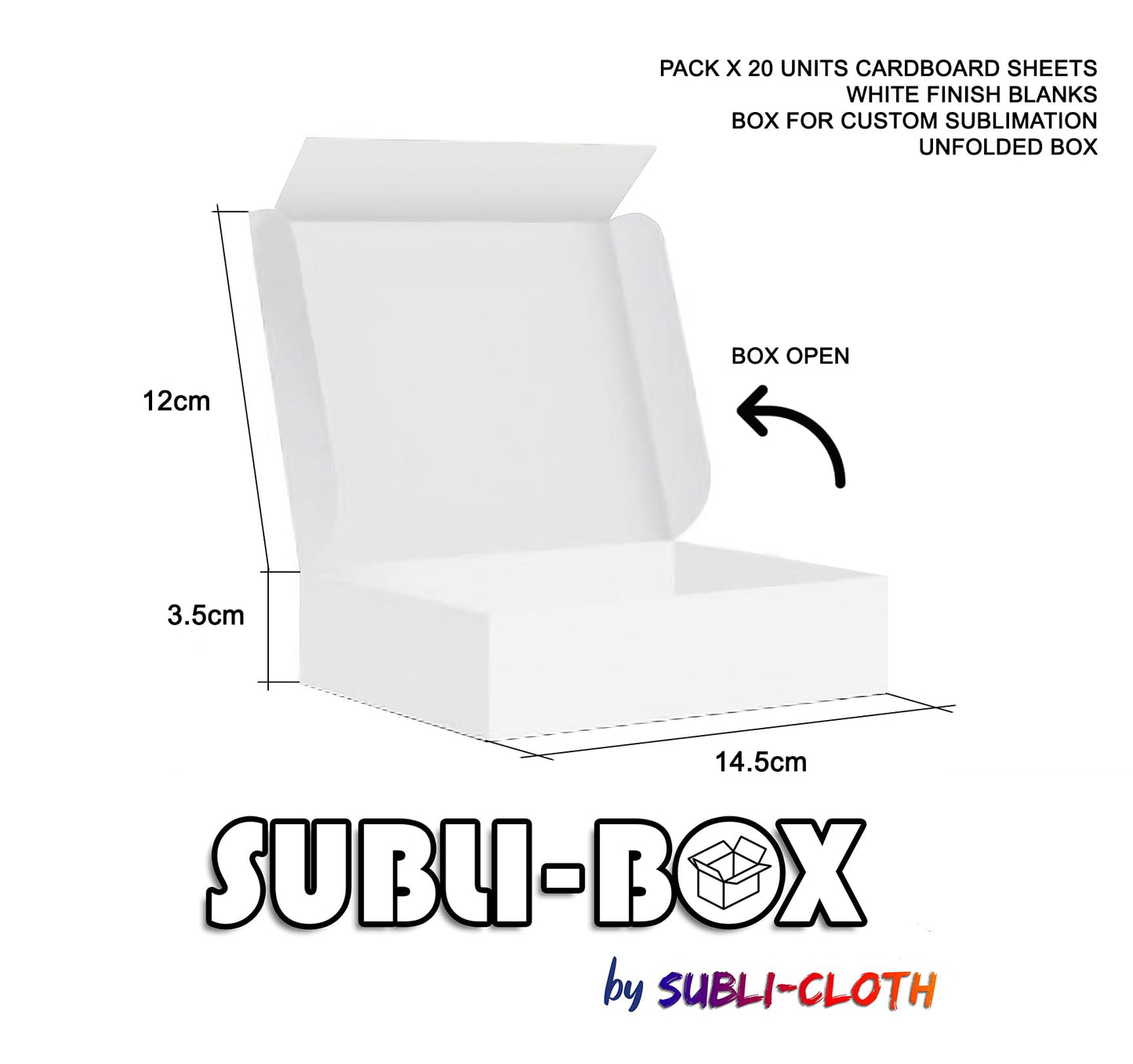 Subli-Box Cardboard Sublimation Small Gift Box Pack 20 Units by Subli-Cloth