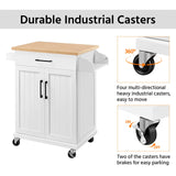 Yaheetech Kitchen Cart with Drawer, Kitchen Island on Wheels with Storage Rack & Cabinets, Microwave Cart for Kitchen with Storage, Rolling Coffee Cart Station, White Yaheetech