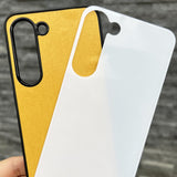 JUSTRY 5PCS Sublimation Blanks Phone Case Bulk Covers Compatible with Samsung Galaxy S23 5G, Support Wireless Charging, Easy to Sublimate DIY, 2 in 1 2D Soft Rubber Case + Tempered Glass Inserts JUSTRY