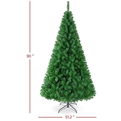 Yaheetech 7.5ft Artificial Full Spruce Christmas Tree, Artificial Xmas Tree with 1011 PVC Branch Tips and Foldable Metal Stand for Home, Party, Office Decoration, Holiday Décor Indoor & Outdoor, Green