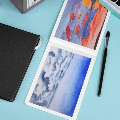 Paul Rubens Art Supplies Watercolor Paper, 100% Cotton Hot Press Watercolor Journal 3.8’’ x 5.2’’, 20 Sheets (140lb/300gsm), Acid-Free for Watercolors, Gouache, Acrylics Paul Rubens