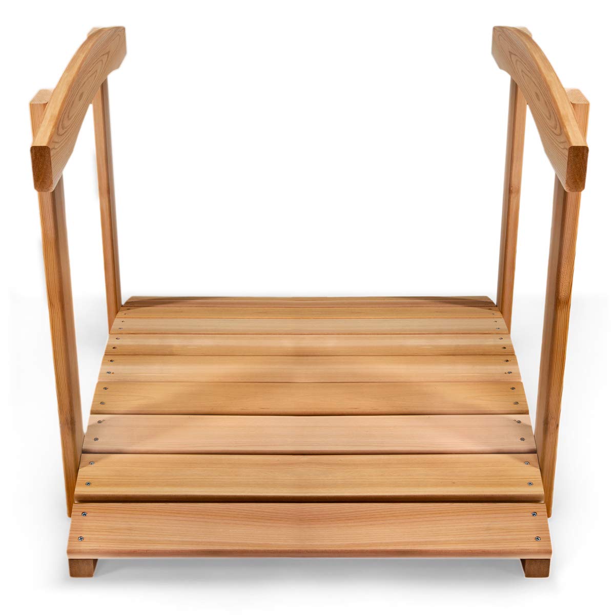 All Things Cedar FB36-R Garden Bridge with Side Rails | 3-Ft Cedar Wood Bridge for Gardens, Backyards & Streams | Easy to Assemble & Made from Untreated Western Red Cedar | 36x29x7 All Things Cedar