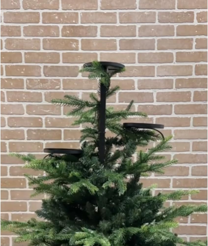 Black Triple Tree Topper, Tree Topper Candle Holder, Candelabra Tree Topper for Christmas (1PCS)