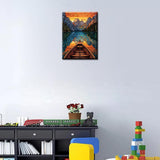 Moraine Lake Diamond Painting Banff National Park Artwork The Rockey Mountains Wall Art 5D DIY Full Drill Crystal Sainboat Landscape Diamond Picturefor Adult Home Decor Ship Gift(16''Wx 12''H) TUMOVO