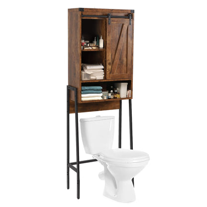 Homajor Over The Toilet Storage Cabinet,Over Toilet Bathroom Organizer,Above Toilet Storage Cabinet,Bathroom Storage Cabinet Over Toilet,with Adjustable Shelf,Sliding Door(Brown)