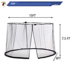 Mosquito Netting for 15FT Patio Umbrella Double-Sided, Screen Walls Zipper Double Door Black (for 15FT Umbrella) SOOSPE-MZ